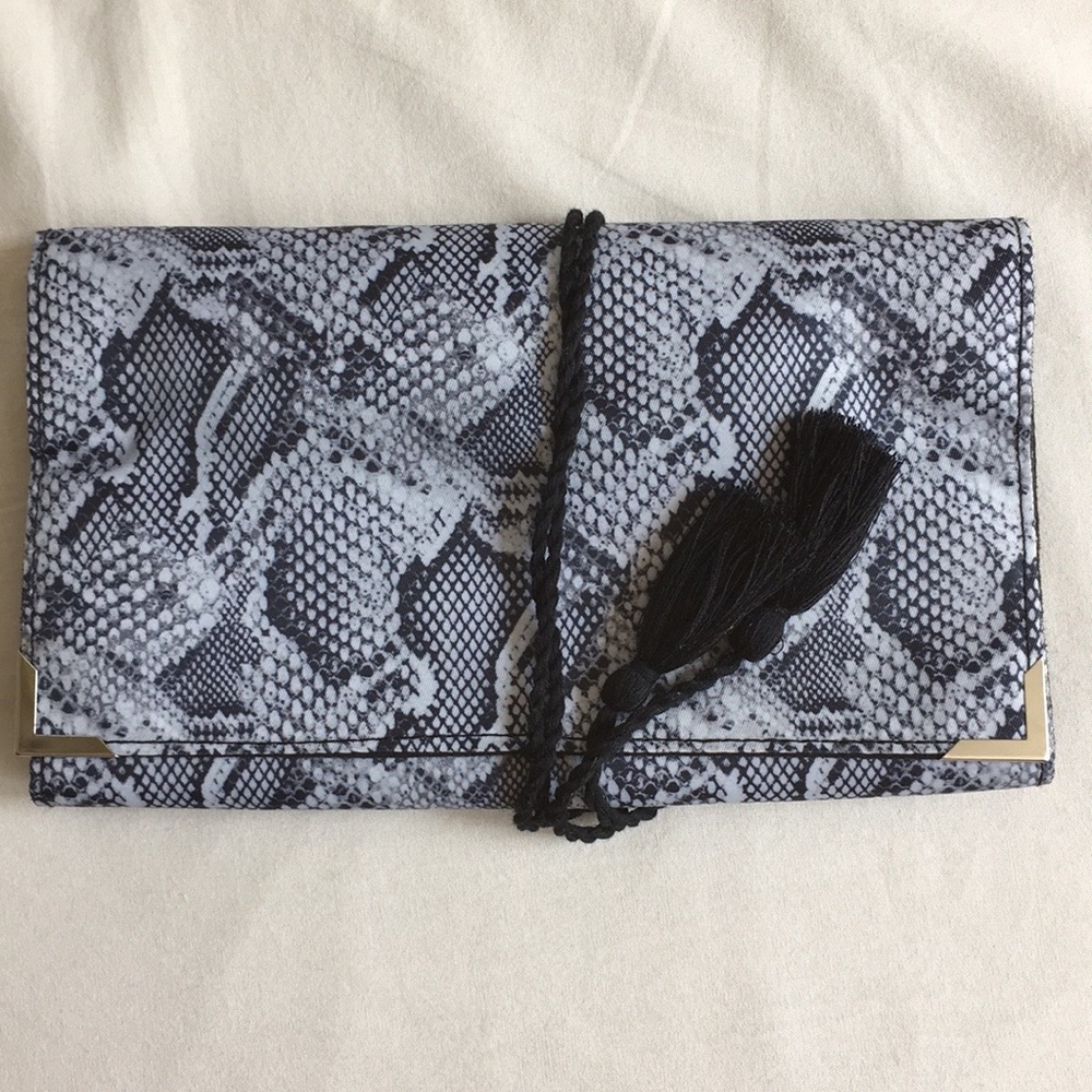 WHBM Snakeskin Print Travel Jewelry Roll Case